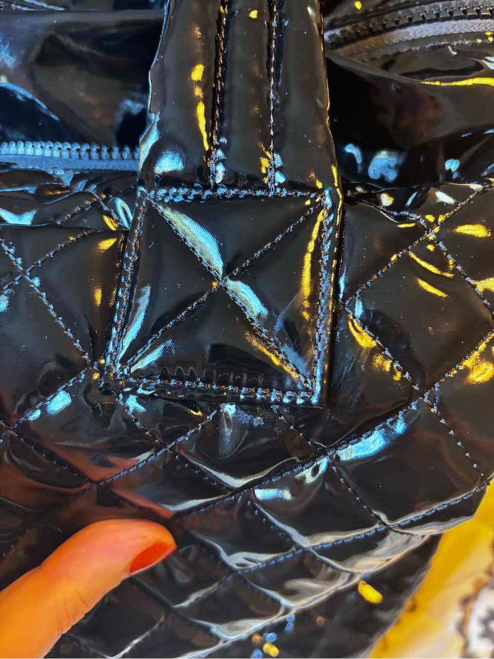 MZ Wallace Quilted Lacquer Tote in Black - Picture 6 of 12